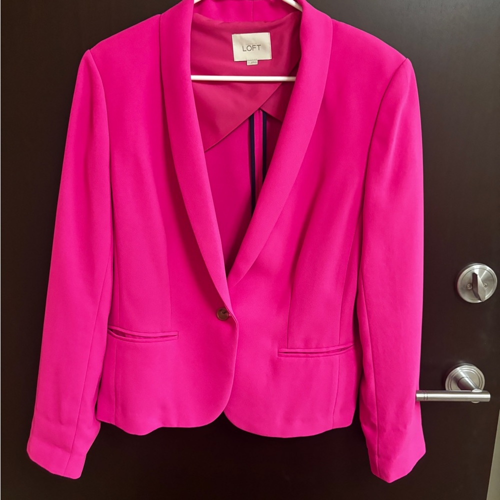LOFT Women's Pink Blazer - Large